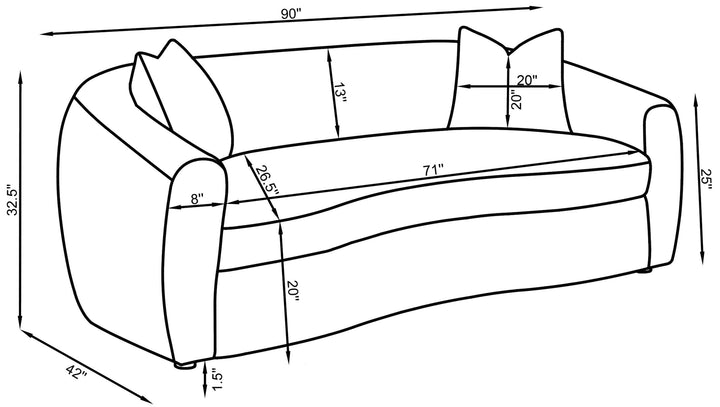 Coaster Furniture 509871 Isabella Faux Sheepskin Upholstered Sofa Natural