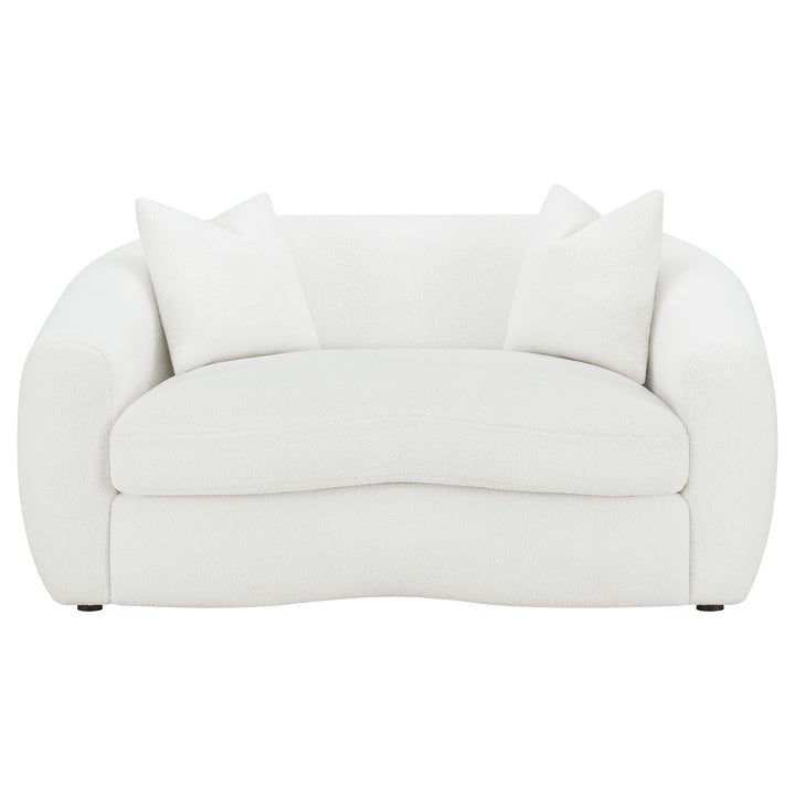Isabella - Faux Sheepskin Upholstered Loveseat Natural - Ivory