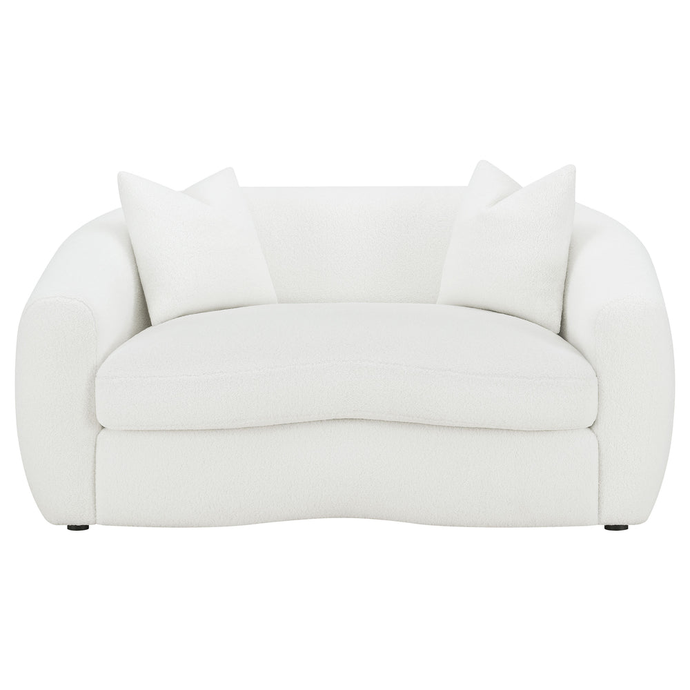 Isabella - Faux Sheepskin Upholstered Loveseat Natural - Ivory