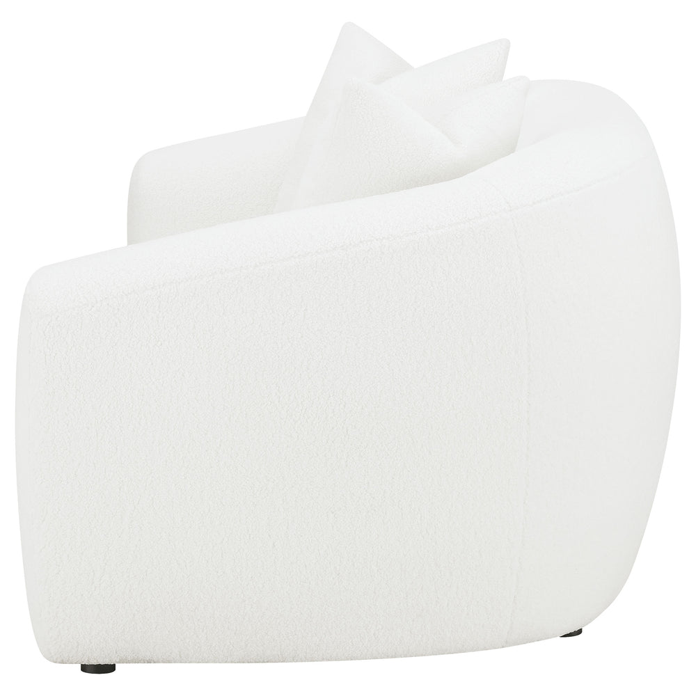 Isabella - Faux Sheepskin Upholstered Loveseat Natural - Ivory