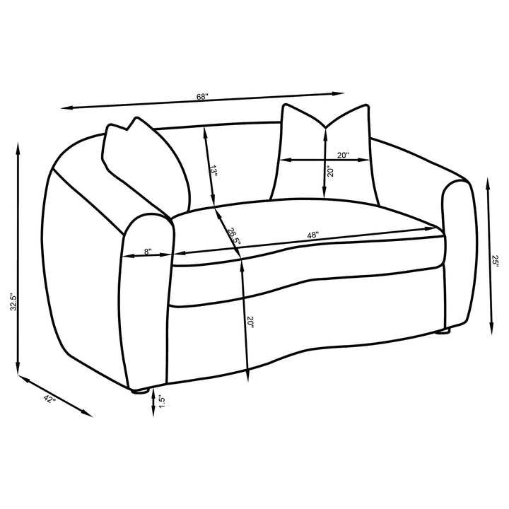 Isabella - Faux Sheepskin Upholstered Loveseat Natural - Ivory
