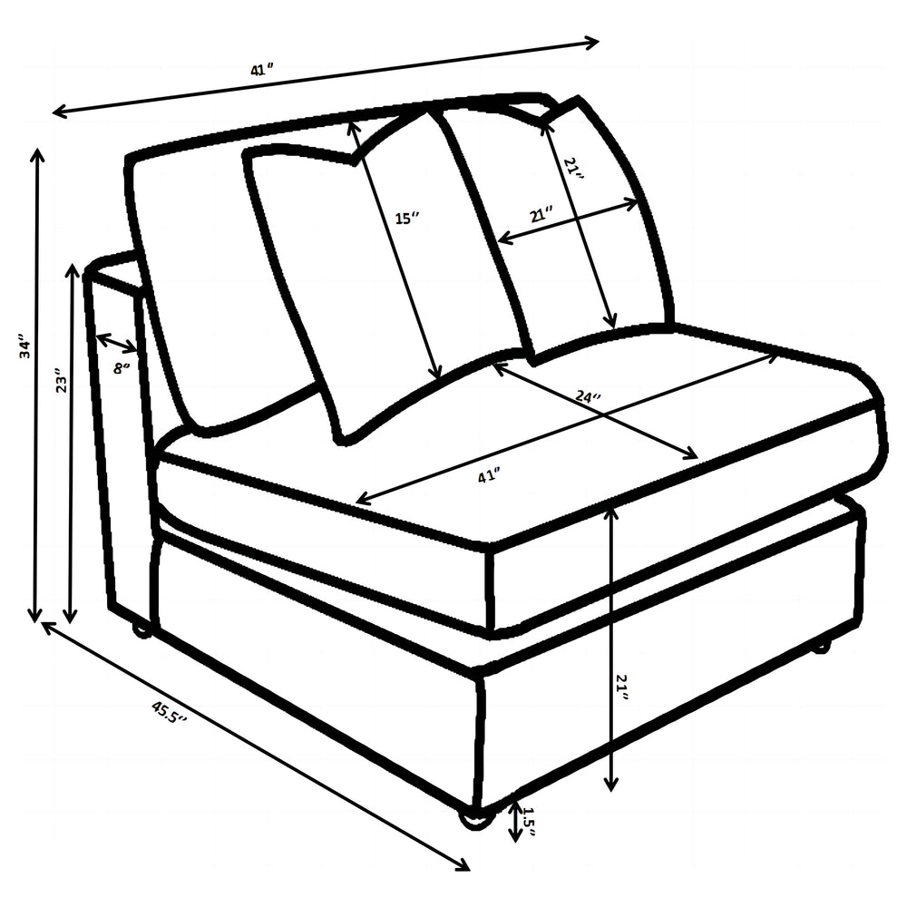 Blaine - Upholstered Armless Chair - Sand