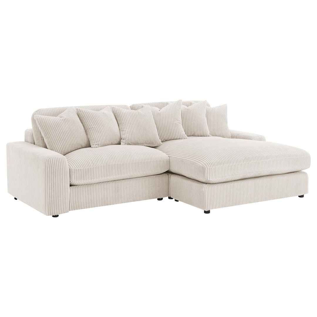 Coaster Furniture 509899 Blaine Upholstered Reversible Chaise Sectional Sofa Sand