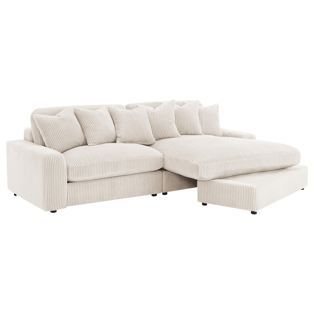 Coaster Furniture 509899 Blaine Upholstered Reversible Chaise Sectional Sofa Sand