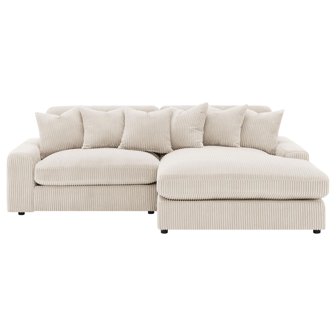 Coaster Furniture 509899 Blaine Upholstered Reversible Chaise Sectional Sofa Sand