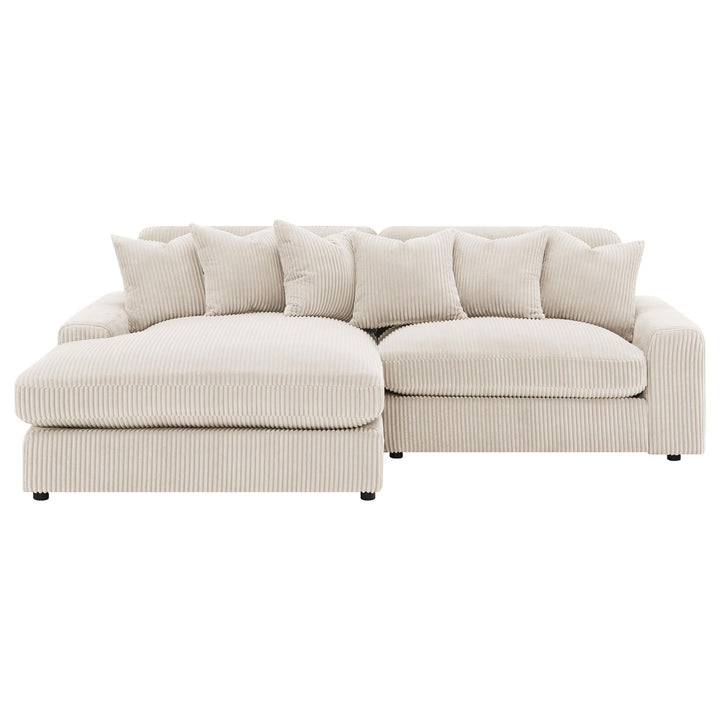 Coaster Furniture 509899 Blaine Upholstered Reversible Chaise Sectional Sofa Sand