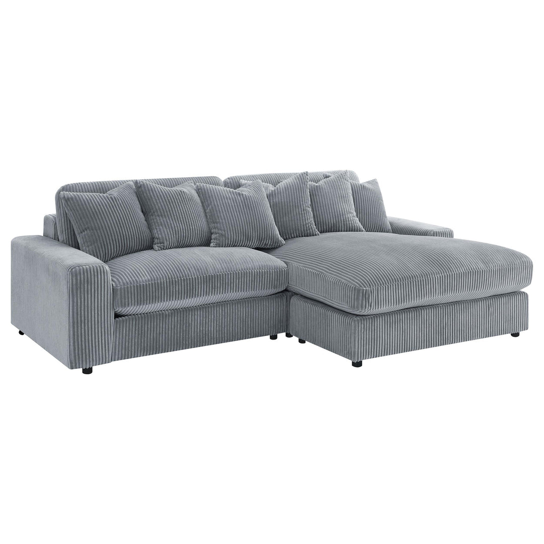 Coaster Furniture 509900 Blaine Upholstered Reversible Chaise Sectional Sofa Fog