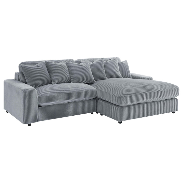 Coaster Furniture 509900 Blaine Upholstered Reversible Chaise Sectional Sofa Fog