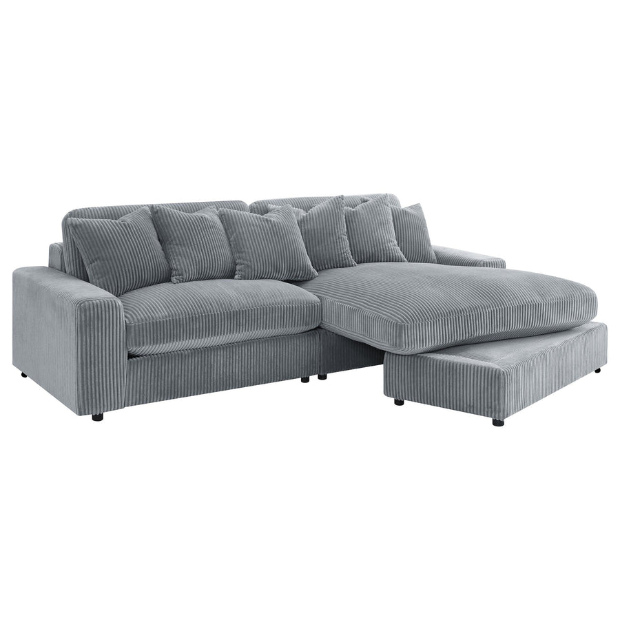 Coaster Furniture 509900 Blaine Upholstered Reversible Chaise Sectional Sofa Fog