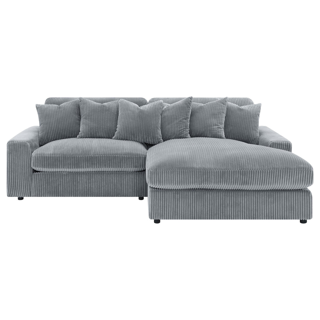Coaster Furniture 509900 Blaine Upholstered Reversible Chaise Sectional Sofa Fog