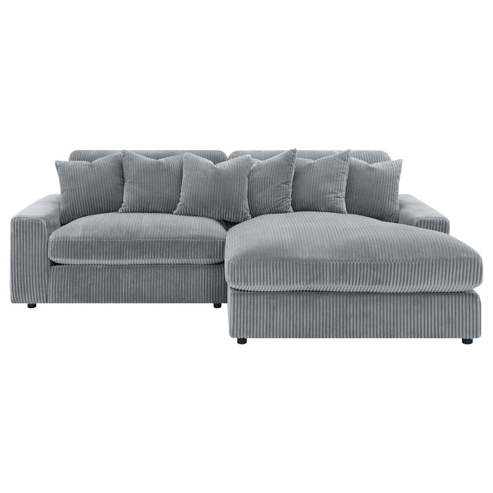 Coaster Furniture 509900 Blaine Upholstered Reversible Chaise Sectional Sofa Fog
