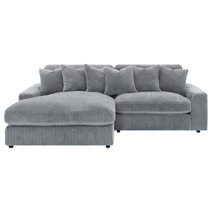 Coaster Furniture 509900 Blaine Upholstered Reversible Chaise Sectional Sofa Fog
