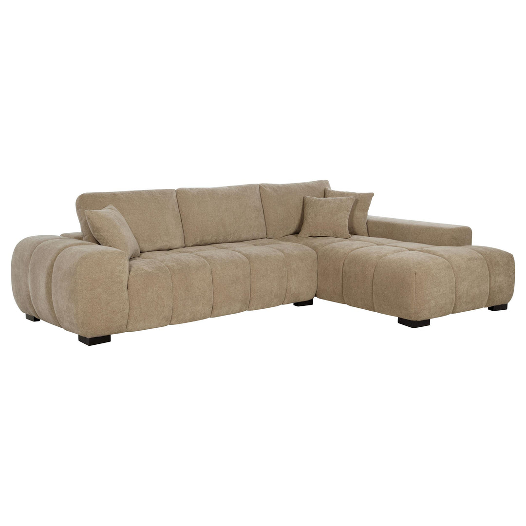 Coaster Furniture 509961 Octavia Upholstered Sectional Chaise Sofa Camel