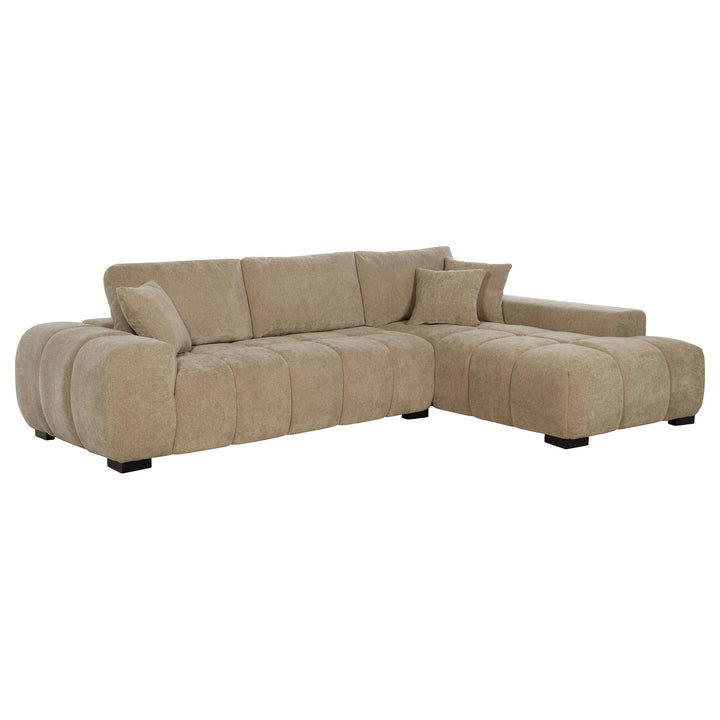 Coaster Furniture 509961 Octavia Upholstered Sectional Chaise Sofa Camel