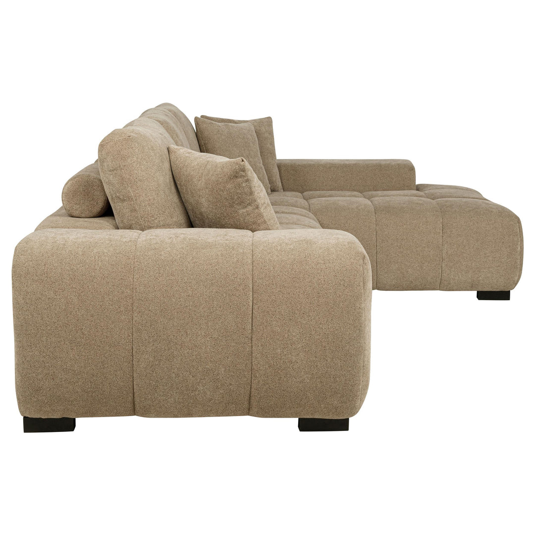 Coaster Furniture 509961 Octavia Upholstered Sectional Chaise Sofa Camel