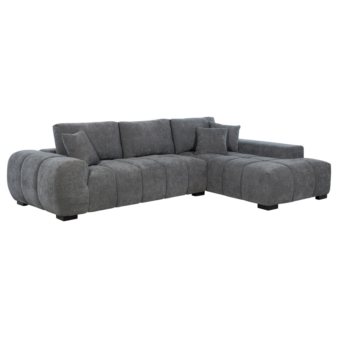 Coaster Furniture 509965 Octavia Upholstered Sectional Chaise Sofa Charcoal Grey
