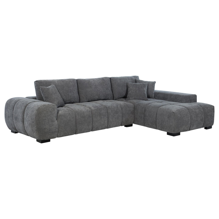 Coaster Furniture 509965 Octavia Upholstered Sectional Chaise Sofa Charcoal Grey