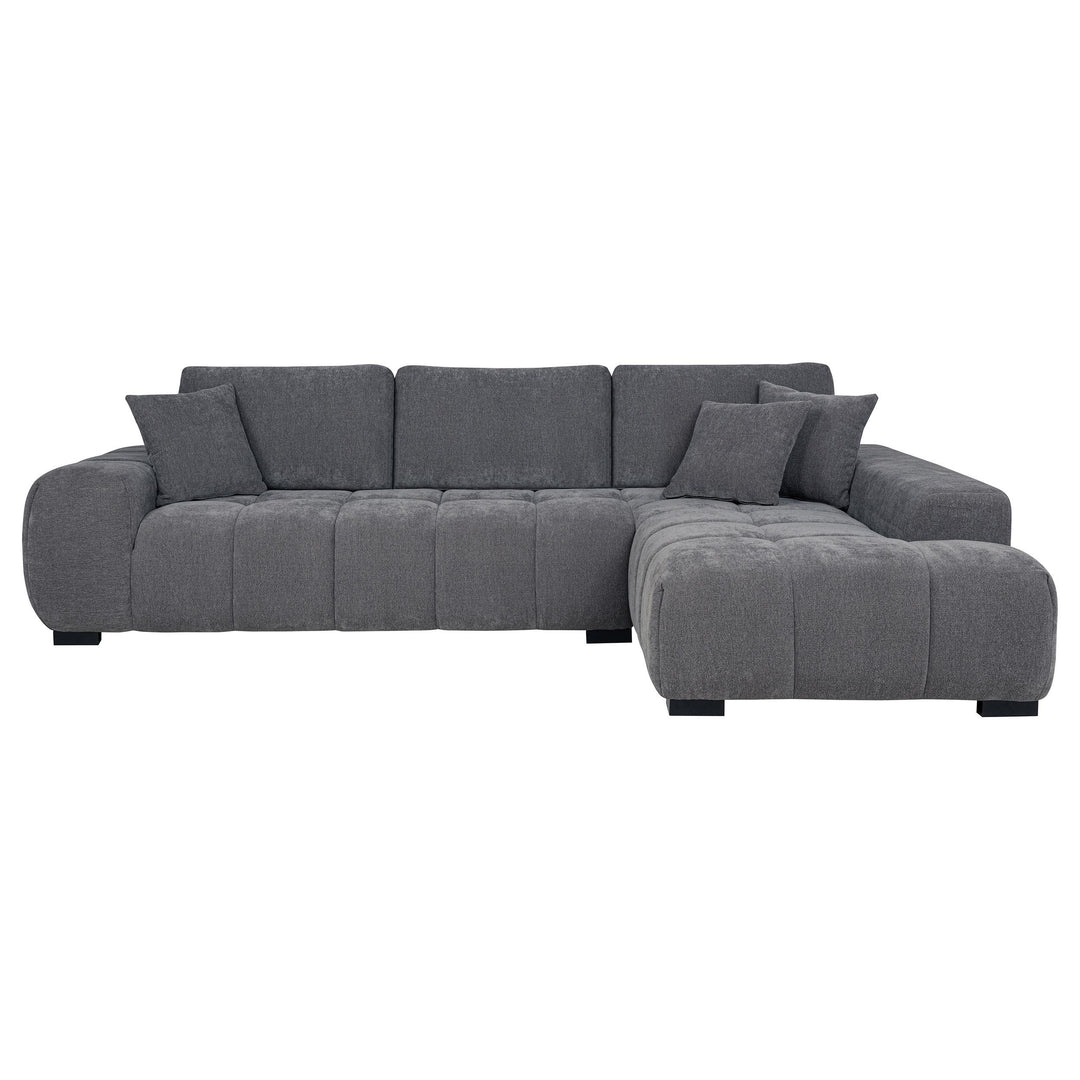 Coaster Furniture 509965 Octavia Upholstered Sectional Chaise Sofa Charcoal Grey