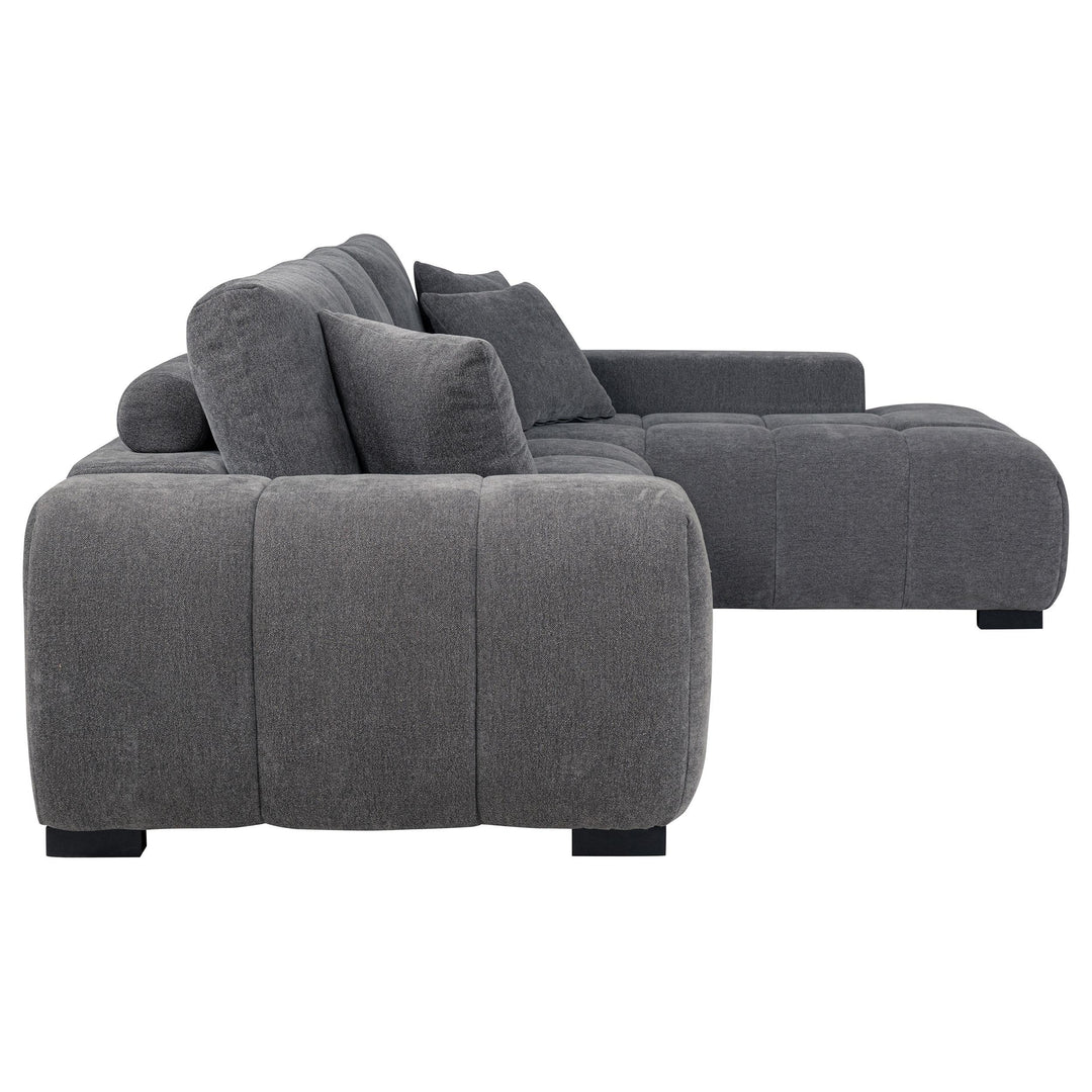 Coaster Furniture 509965 Octavia Upholstered Sectional Chaise Sofa Charcoal Grey