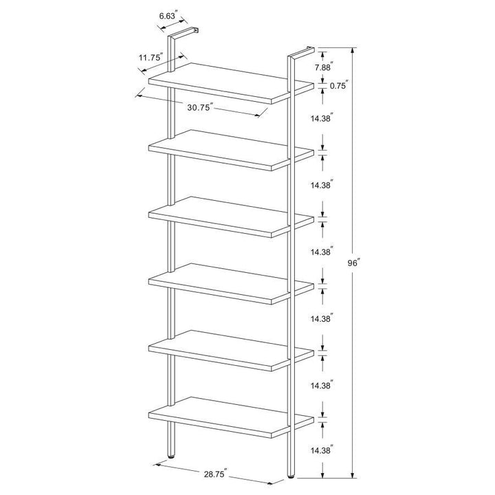 Owens - 6-Shelf Wall Bookshelf - Walnut