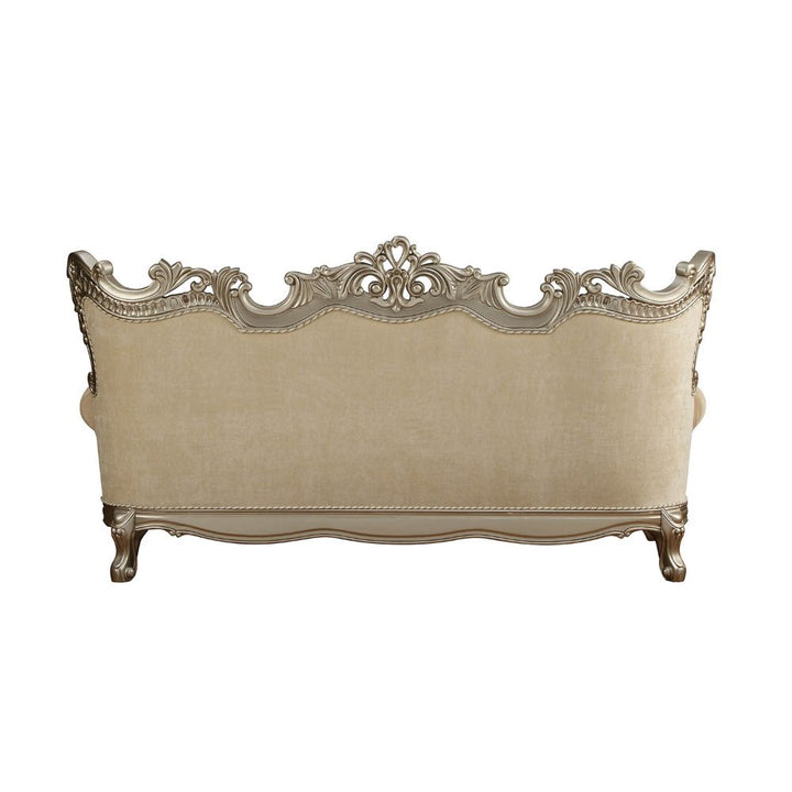 Ranita Sofa with 7 Pillows in Fabric &amp; Champagne