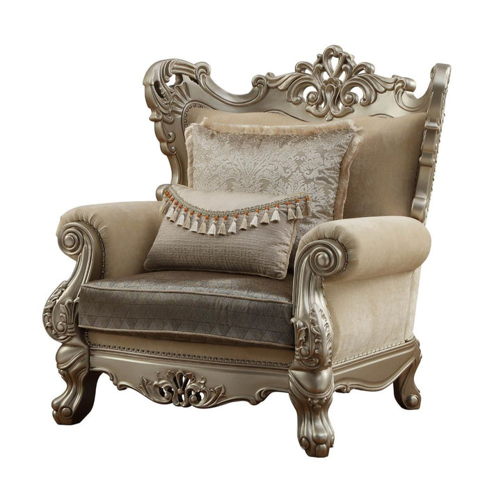 Ranita Chair with 2 Pillows in Fabric &amp; Champagne