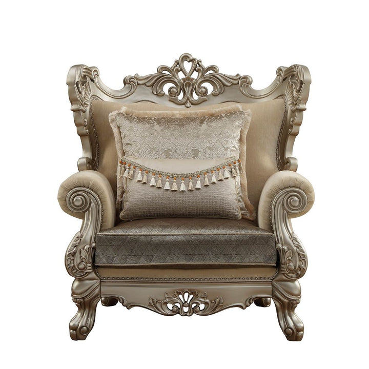 Ranita Chair with 2 Pillows in Fabric &amp; Champagne