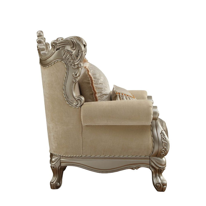 Ranita Chair with 2 Pillows in Fabric &amp; Champagne
