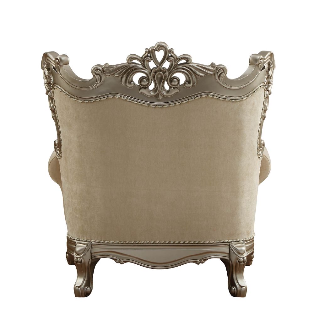 Ranita Chair with 2 Pillows in Fabric & Champagne
