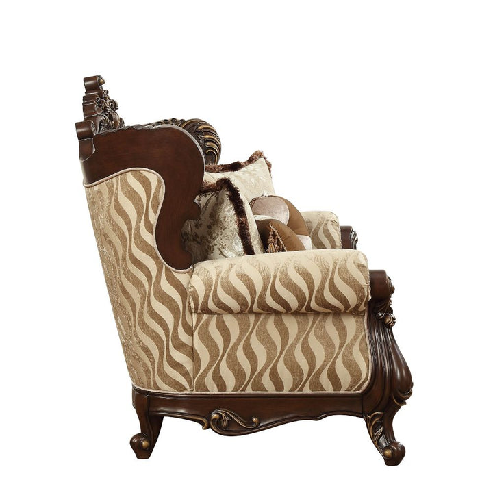 Shalisa Loveseat with 5 Pillows(Same Lv01586) in Fabric &amp; Walnut