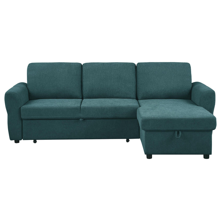 Coaster Furniture 511087 Samantha Upholstered Storage Sleeper Sectional Sofa Teal