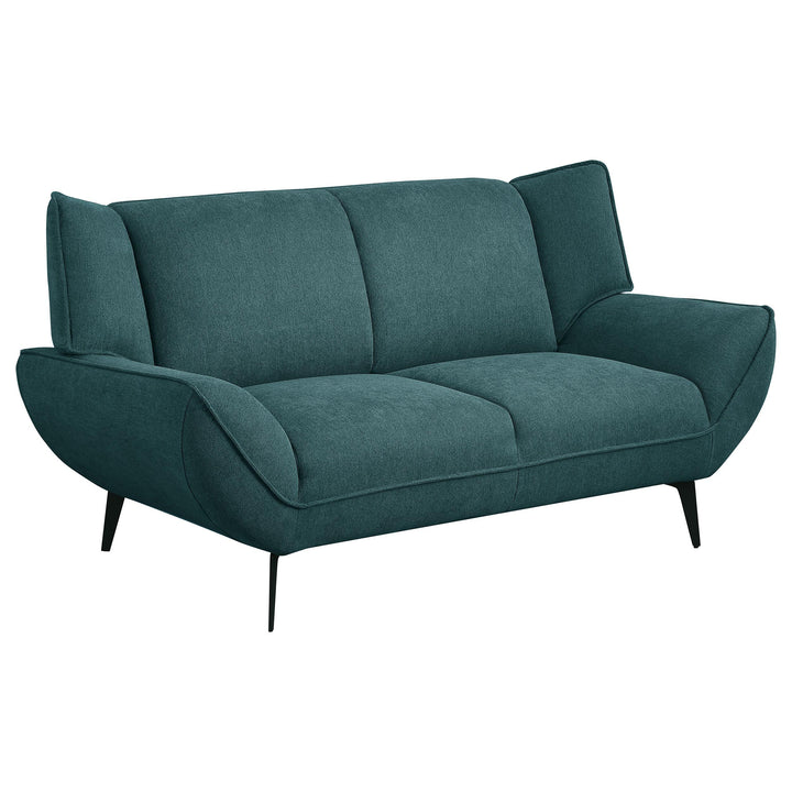 Coaster Furniture 511161-S2 Acton 2-piece Upholstered Flared Arm Sofa Set Teal Blue