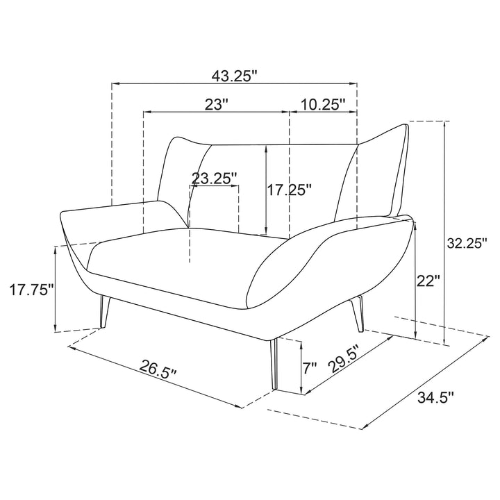 Coaster Furniture 511161-S3 Acton 3-piece Upholstered Flared Arm Sofa Set Teal Blue