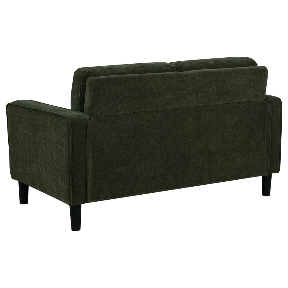 Ruth - Fabric Upholstered Track Arm Loveseat - Matcha Green