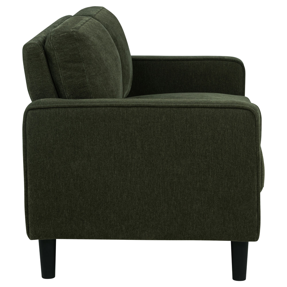 Ruth - Fabric Upholstered Track Arm Loveseat - Matcha Green