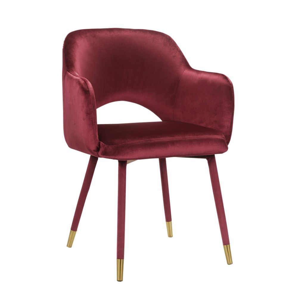 Applewood - Accent Chair - Bordeaux-Red Velvet & Gold