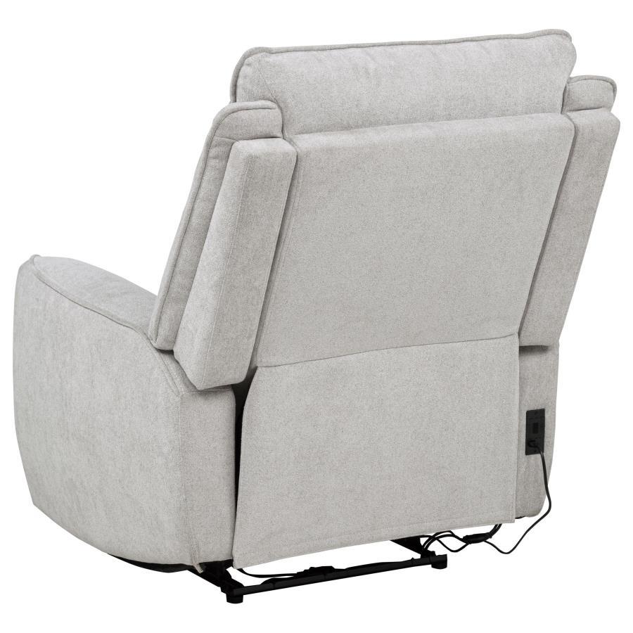 Sylmar - Chenille Upholstered Power Recliner - Dove Gray