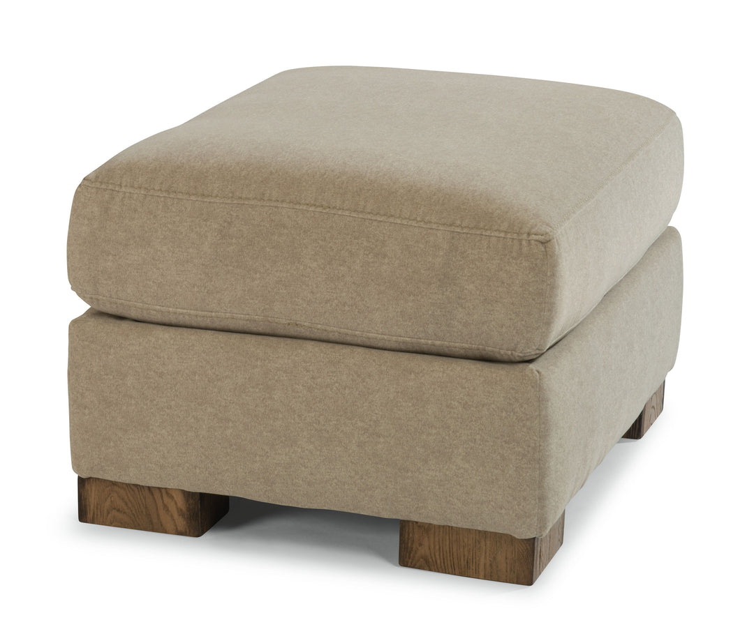 Bryant  Leather Ottoman  Beige