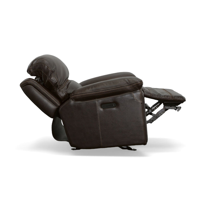 Fenwick Leather Power Gliding Recliner with Power Headrest in Dark Chocolate