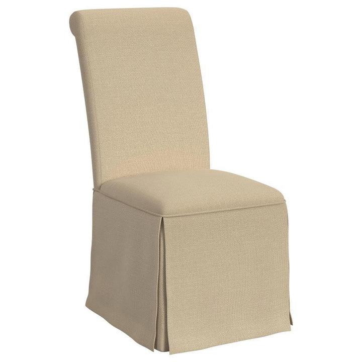 Shawna - Upholstered Skirted Dining Chair  - Khaki