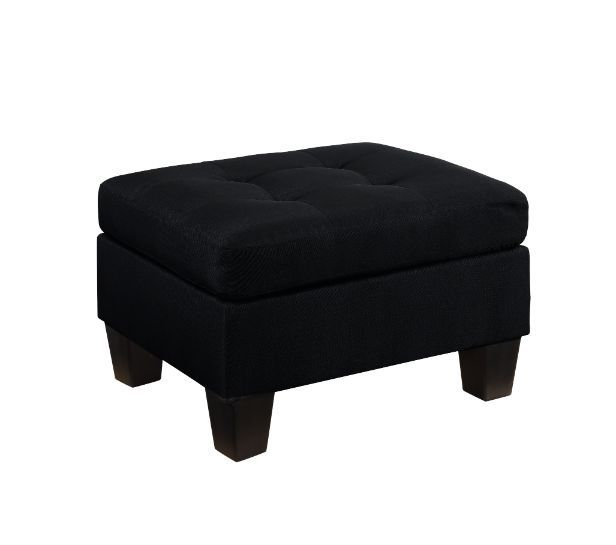 Earsom - Reversible Sofa & Ottoman - Black Linen
