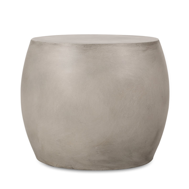 Oval Concrete Patio Side Table – Light Grey
