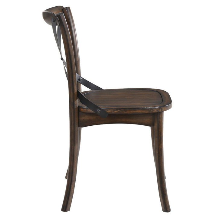 Kaelyn - Side Chair Set of 2) - Dark Oak & Black Metal