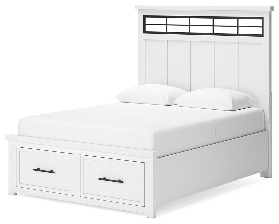 Ashbryn - Queen Panel Storage Bed - White / Natural by Ashley Furniture product image