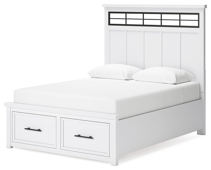 Ashbryn - Queen Panel Storage Bed - White / Natural by Ashley Furniture product image