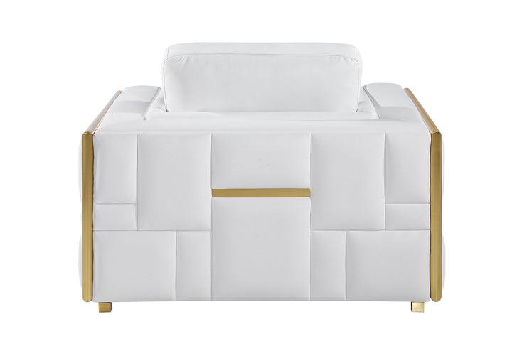 DivanItalia 1130 Chair in Top-Grain Italian Leather - White