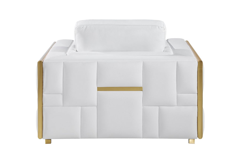 DivanItalia 1130 Chair in Top-Grain Italian Leather - White