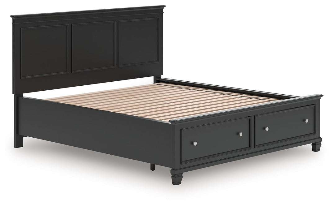 Lanolee - California King Panel Storage Bed - Black by Ashley Furniture product image
