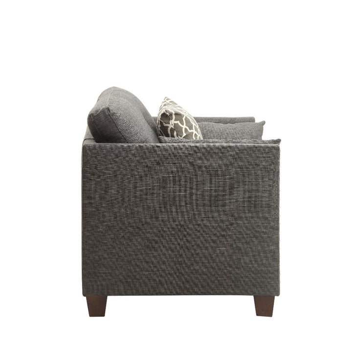 Laurissa Chair with 3 Pillows in Light Charcoal Linen