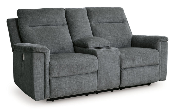 Barnsana - Dbl Power Reclining Loveseat with Console - Gravel